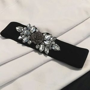 Beautiful rhinestone black fashion belt